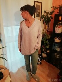 Oversize teplý svetr lila barva C&A, v. Xxl, nový