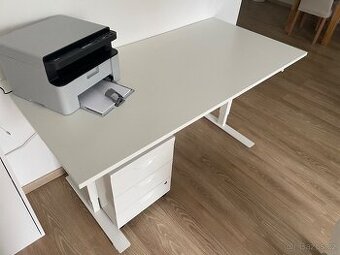 Ikea polohovací pracovní stůl bílá 160x80cm
