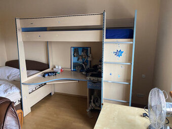 Dětská postel,palanda s psacím stolem a úložným prostorem