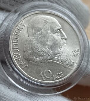 10kčs 1957 Jan Ámos Komenský variant Lev Bez Penisu