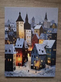 Městečko na plátně 30x40cm