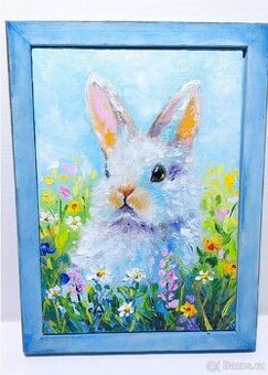 Olejomalba "Králík na pole"