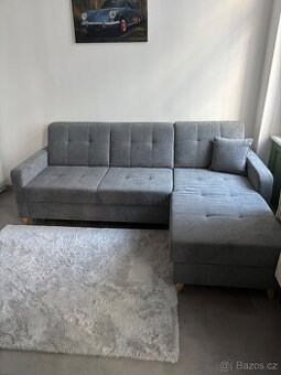 Rozkládací rohová pohovka levá/pravá s úložným prostorem