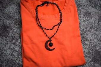 Gotický dvojitý náhrdelník měsíc, řetízek