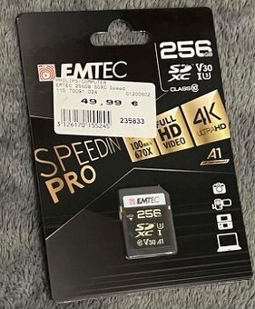Nová 256GB SDXC karta EMTEC SpeedIN PRO (4K V30)
