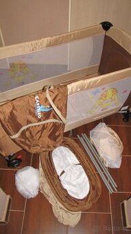 Cestovní postýlka CARETERO MEDIO - hnědá