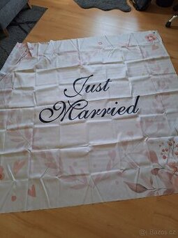Plachta na svatbu Just married