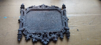 Starožitná litinová tabulka / plaketa – sakrální litina