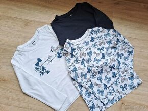 Tričko s dlouhým rukávem - 3ks - vel.104- Sinsay