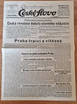 Staré noviny Osvobození 9.květen, okleštění Slovenska aj.