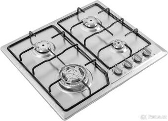 Nerezový vestavný plynový sporák se 4 hořáky