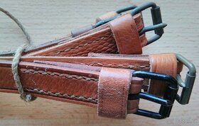 4x nový upevňovací kožený řemen řemínek obojek pásek šitý 65