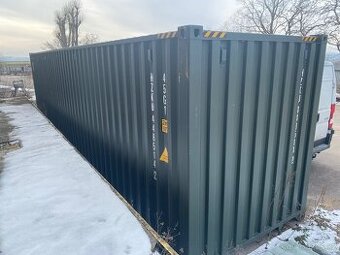 Lodní kontejner 40' HC zelený RAL RAL 6007 po jedné plavbě