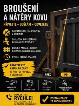 🔧 BROUŠENÍ A NÁTĚRY KOVU