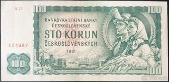 Vzacna 100 Koruna 1961 R77 Suchy hlubotisk