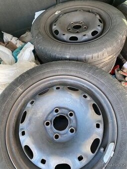Plechové disky 14” 5x100 a letní pneu 165/70/R14