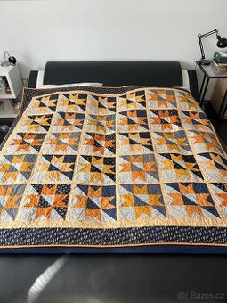 Tmavá quilt deka z USA 190×220 cm