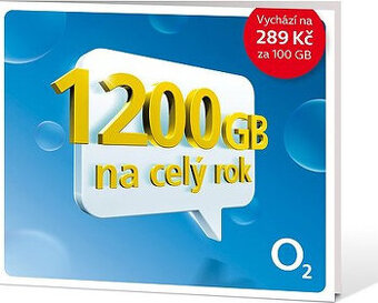 O2 SIM karta Roční datové připojení Datamánie 1200GB