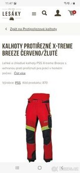 Protipořezové kalhoty PSS Breeze