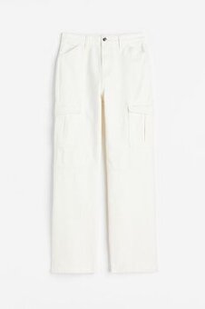 ŠIROKÉ BÍLÉ RIFLE, DŽÍNY, KALHOTY H&M vel.34