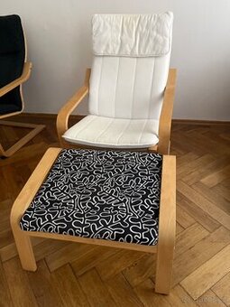 Křeslo Poang s podnožkou IKEA
