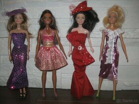 sametové nebo dlouhé elegantní šaty na Barbie - 1