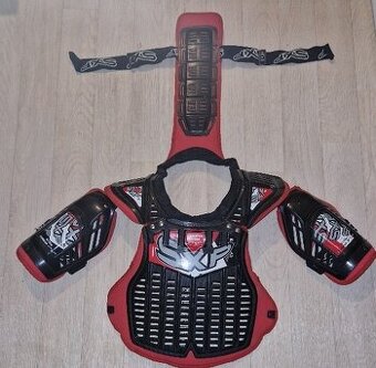 Motokrosová výbava - chránič těla, rukavice
