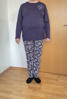 3XL Fialová sada 2 kusů dámského domácího oblečení/pyžama