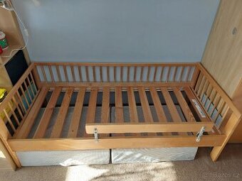 Dětská postel Ikea Gulliver 160/70 vcetne roštu a zábrany