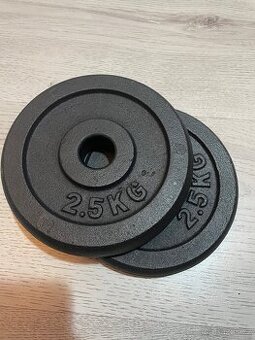 Litinové závaží na činky 2x 2.5kg 25mm