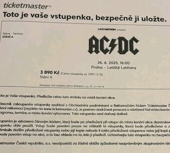 AC/DC Praha 2x stání A - SLEVA