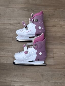 Dětské lední brusle Sportteam Kids (bílo-fialkové, dívčí)