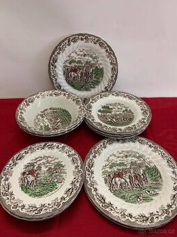Anglický porcelán Myotts Country Life, jídelní souprava 14 k