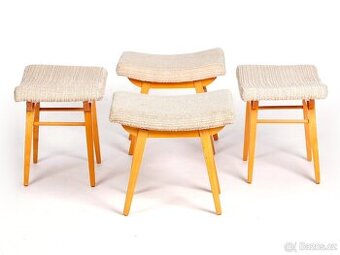 Retro židle, stolička, podnožník DŘEVOUNIA.