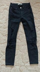 Černé super skinny džíny s roztrháním, vel. 34/XS - 1