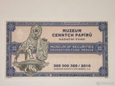 M. Gábriš Muzeum cenných papírů Nadační fond, stav UNC