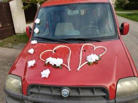 Svatba dekorace sada na auto srdce + růže - 1