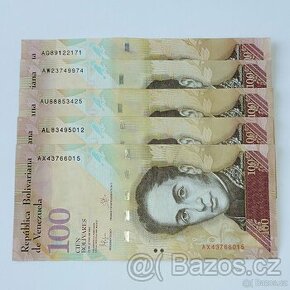 Venezuela bankovky,100 Bolívarů 5ks
