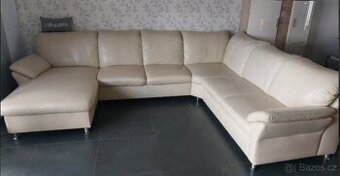 Moderní kožená sedací souprava do U, 4358