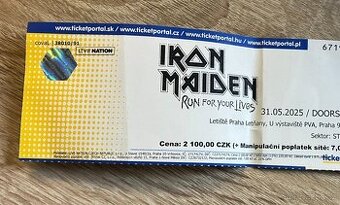 1 vstupenka na Iron Maiden
