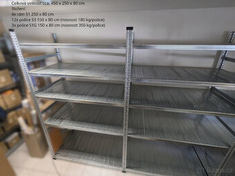 Pozinkovaný regál 4,5 x 2,5 x 0,8 m - 1
