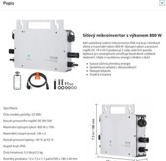 Mikro invertor 800W