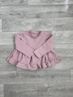 Dívčí starorůžová volánová oversized mikina Little People