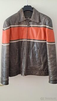 Pásnká kožená bunda L