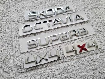 ŠKODA nápisy ČIERNE / CHROMOVE