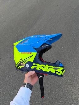 Motokrosová Helma Alpinestars Supertech S-M8 - modro-žlutá