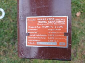 Nezávislé plynové  topení  Trumatic S3002