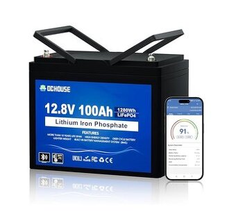 LiFePO4 baterie 12V 100Ah s bluetooth DC House