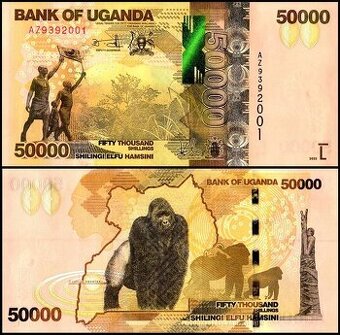 Uganda - 50 000 Šilinků bankovka, 2021, UNC