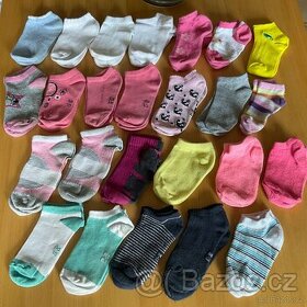 25x nízké dívčí ponožky- 22-26, 27-30